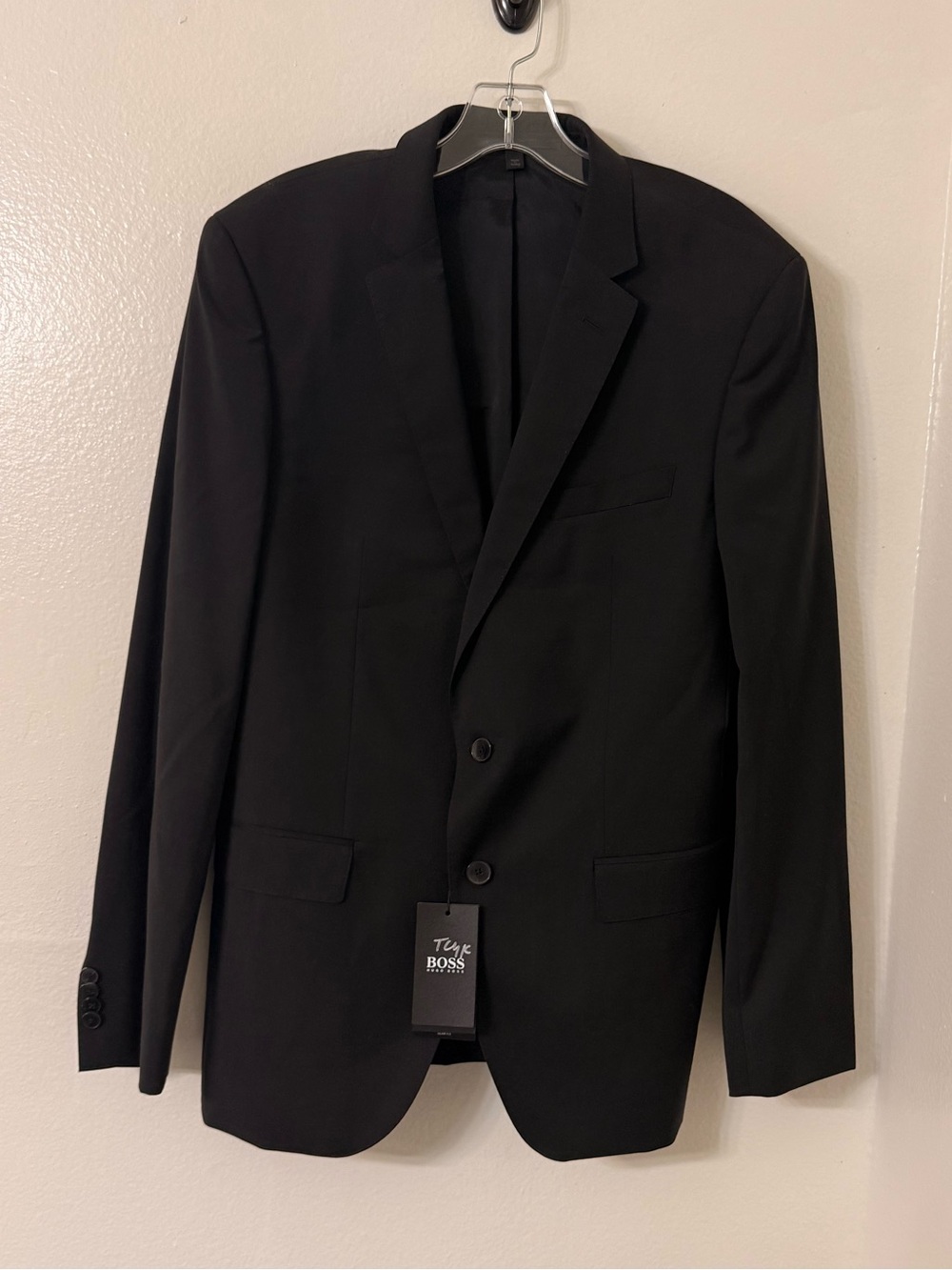 NEW! BOSS Hugo Boss Huge6 Genius Black Slim Fit Suit Jacket 42R